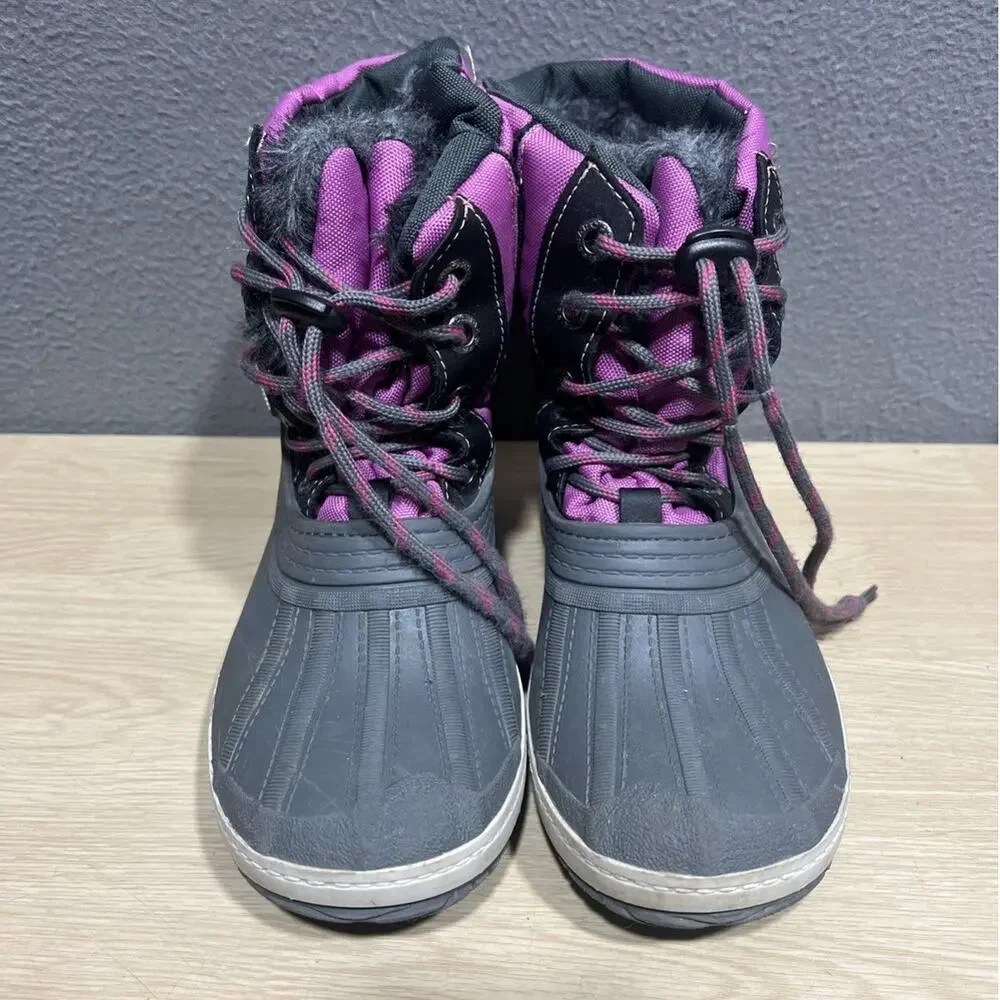 Pajar Girl Elie Snow Boots Waterproof Purple/Gray Size 4